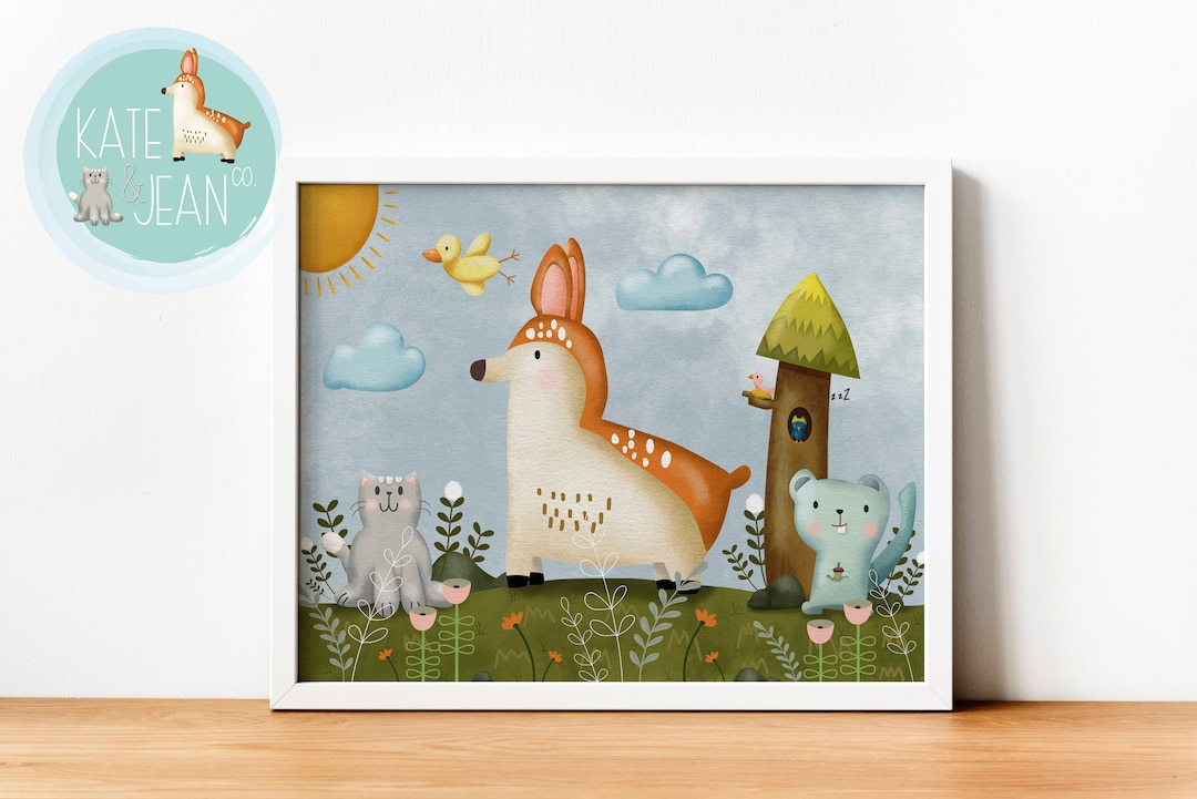 Forest Friends Wall Art Printable Nursery Wall Art Forest Friends