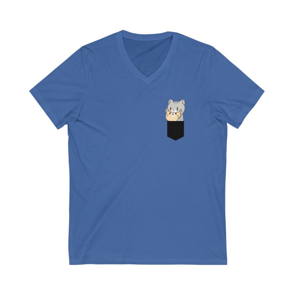 Funny Cat Shirt Pocket Cats V Neck Shirt Etsy