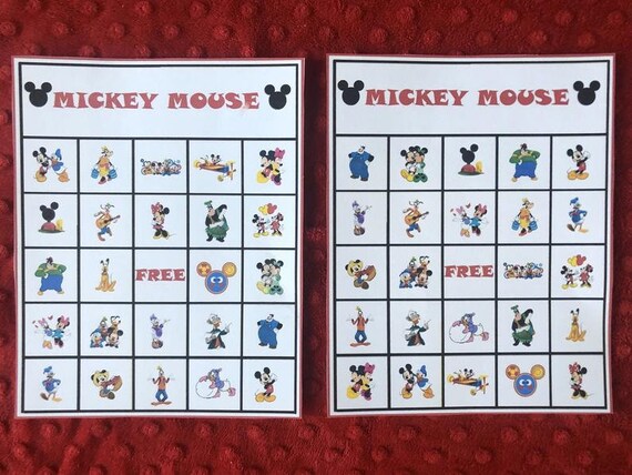 Mickey Mouse Bingo Printable | Etsy