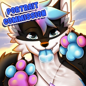 Custom Furry Portrait Commission: Shaded Shoulder-Up Art
