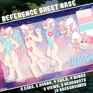 Dragon Reference Sheet Base - Instant Download