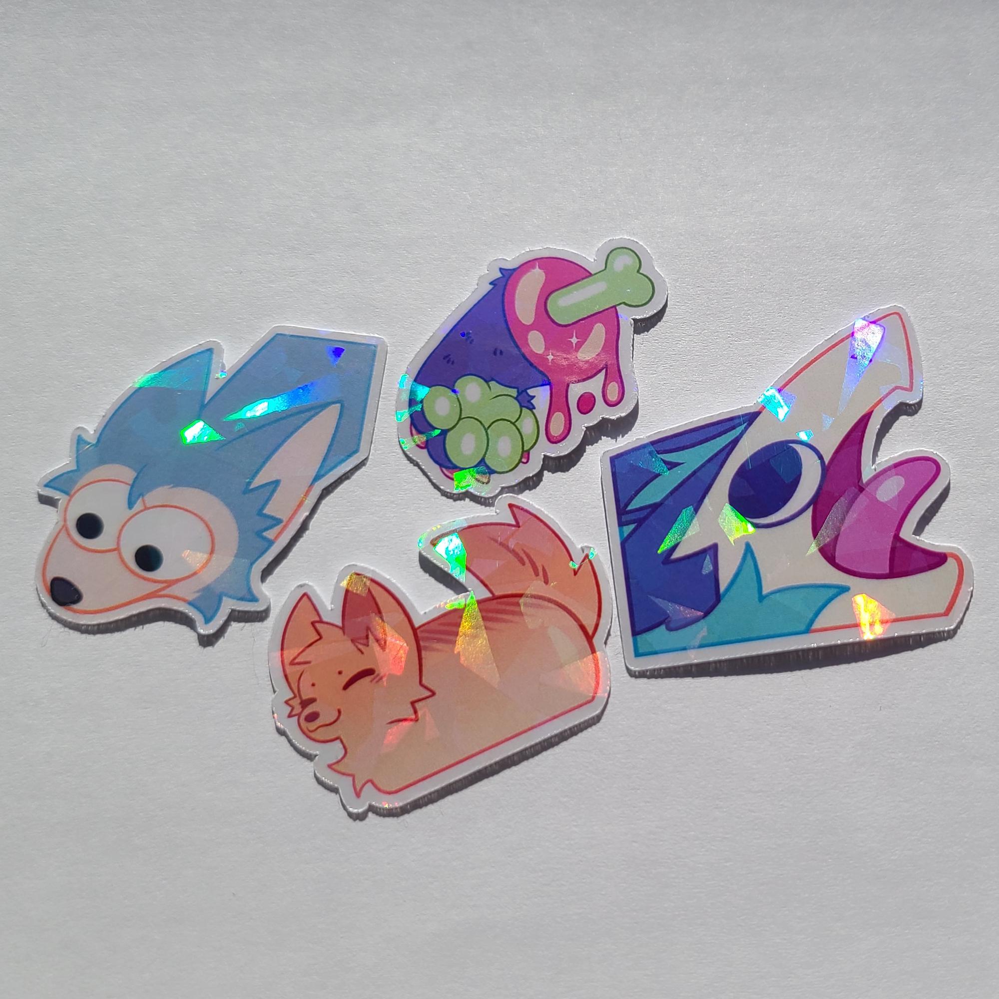 Holographic Furry Sticker Pack (6 Stickers) - Etsy