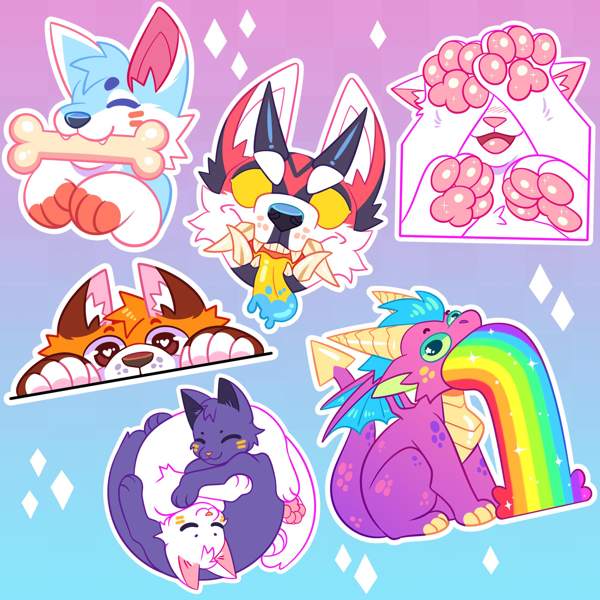 Holographic Furry Sticker Pack 6 Stickers Etsy holographic-furry-sticker-pack-6-stickers-etsy