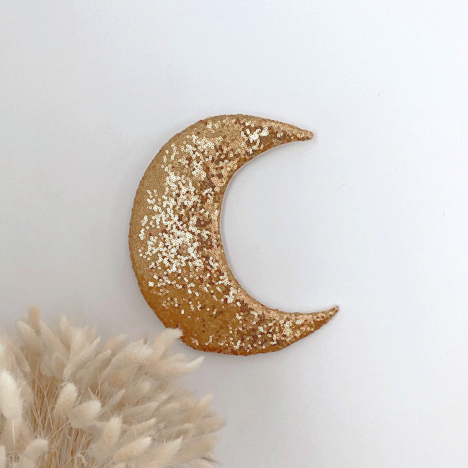 Lune Dorée Suspendue - Lune Poétique à Suspendre Suspention Bohème Tissu Différentes Tailles