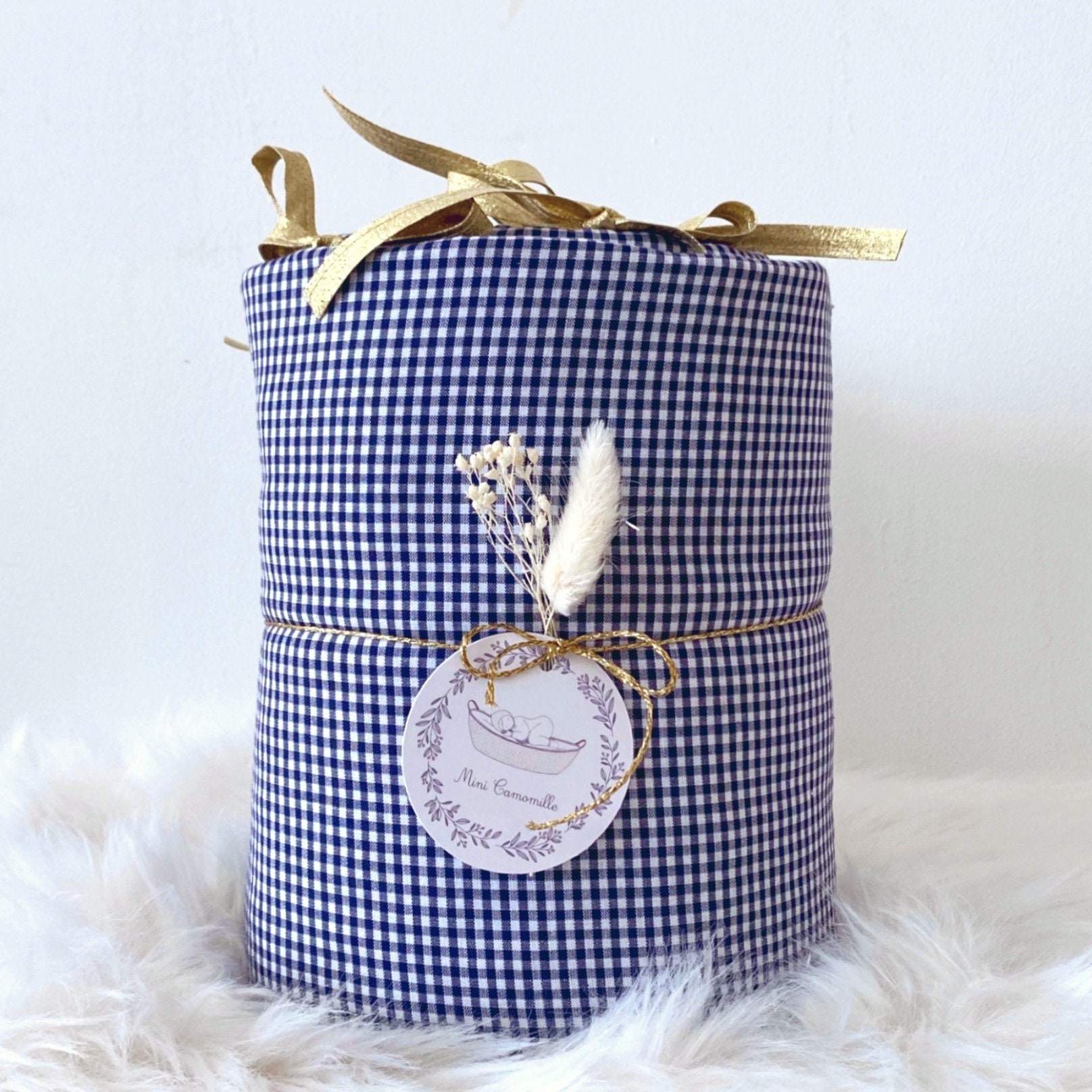 Tour Pour Couffin ou Berceau Vichy Mixte Personnalisable