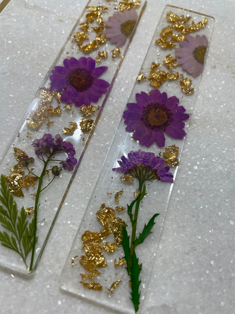 Lesezeichen Blumenwald aus Epoxidharz / handmade / handgemacht / Unikat / Bookmark Bild 4