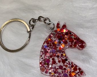 Keychain Horse Head / Personalized / Keychain / Glitter / Horse / Horse