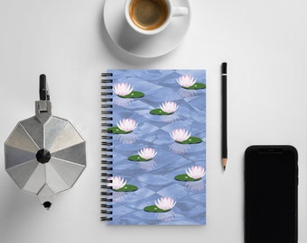 Water Lilies on Lake spiral notebook | Summer spiral notebook | Summer Lake | Lilies on lake | Summer vacation