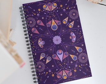 Outer Space Floral spiral notebook | Floral and Planets | Celestial Space spiral notebook | Navigation spiral notebook | Unisex notebook