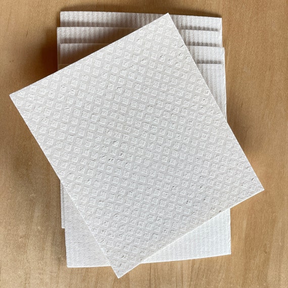 Eco Friendly Package of Five White Blank Swedish Dish Cloths Cleaning Dish  Cloths Swedish Sweden Dish Washer Cloths 