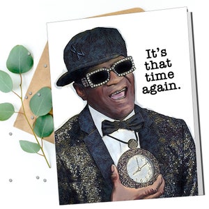 Flavor Flav Weiß, wie spät es ist! Original, handgemacht, Grußkarte, kostenloser Versand berechtigt, 9,89