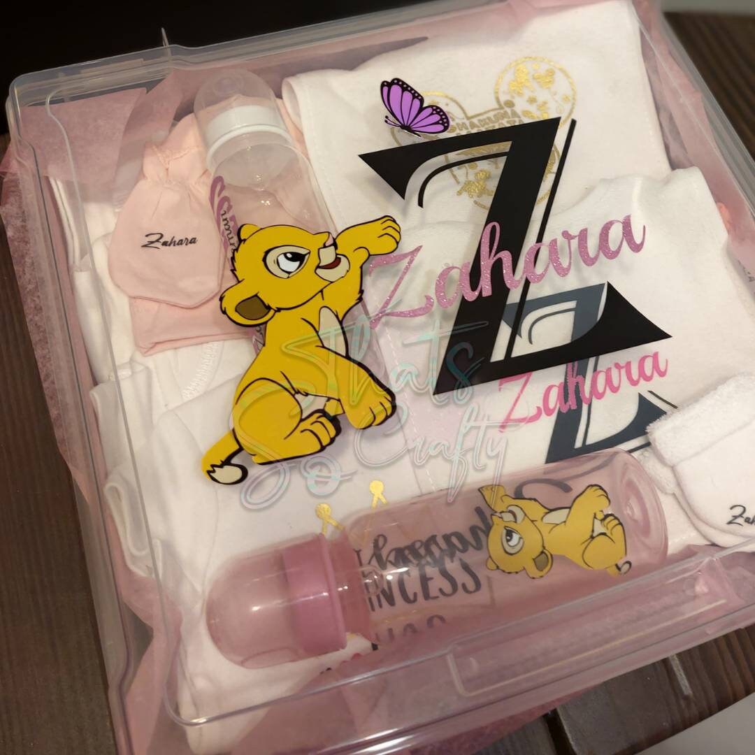 Lion King Baby Girl Gift Box: Customized Clothing Set - Etsy