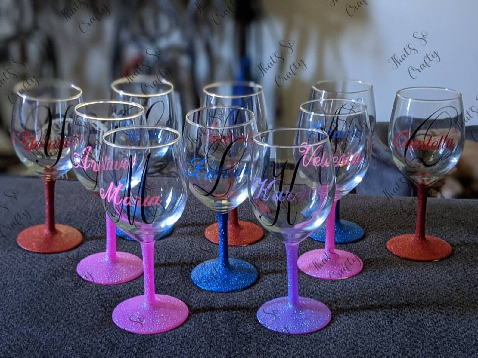 Personalized Wine Glasses, Name Wine Glasses, Custom Drinkware