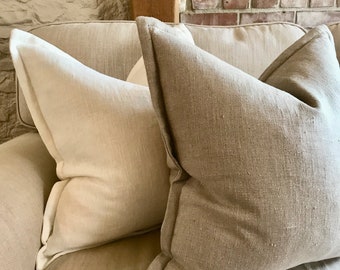 Handmade Pre-Washed 100% Linen Farmhouse Cushion