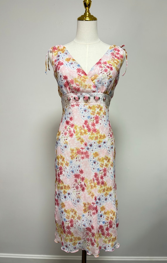 Vintage Y2K 90’s Floral Fairy Midi Dress | Size 7