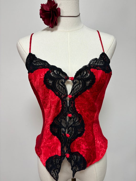 Vintage 90’s Red Lace Camisole Top | Size M/L