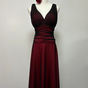 Vintage Y2K 90’s Red Beaded Midi Prom Dress Vampy Goth Grunge | Size 12