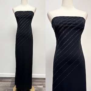 Vintage 90’s Black Beaded Strapless Prom Dress Formal Dress | Size 1/2