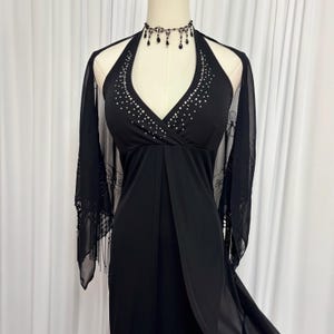90s prom dress with shawl 90s Cornflower Blue Spaghetti Strap Prom Slip Dress w/ Shawl