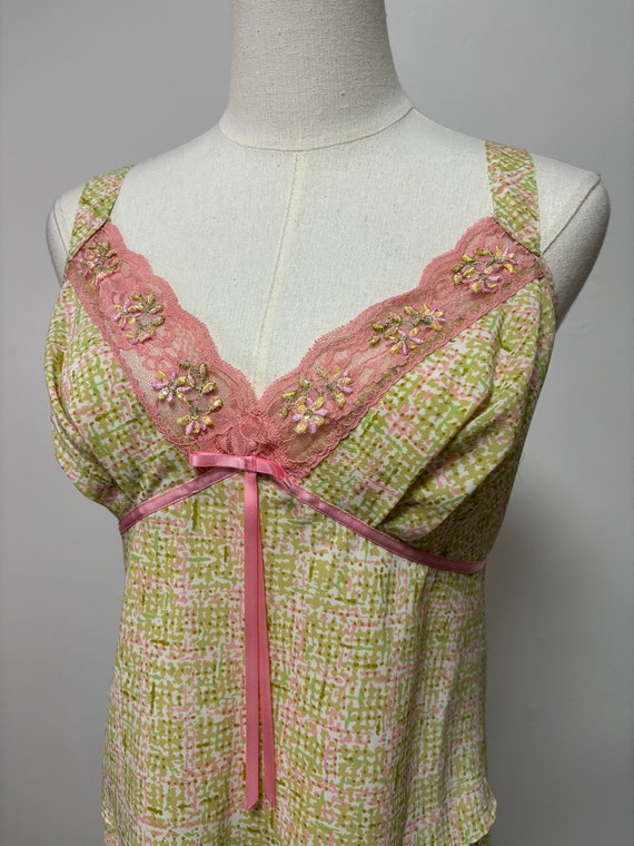 Vintage Y2K Pink & Green Pajama Set | Size M/L - image 3