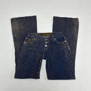 Vintage 00’s Low Rise Unique Flocked Bootcut Flare Jeans | Size 1