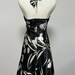 90s 100% Silk Brown Garden Print Halter Dress main image 1