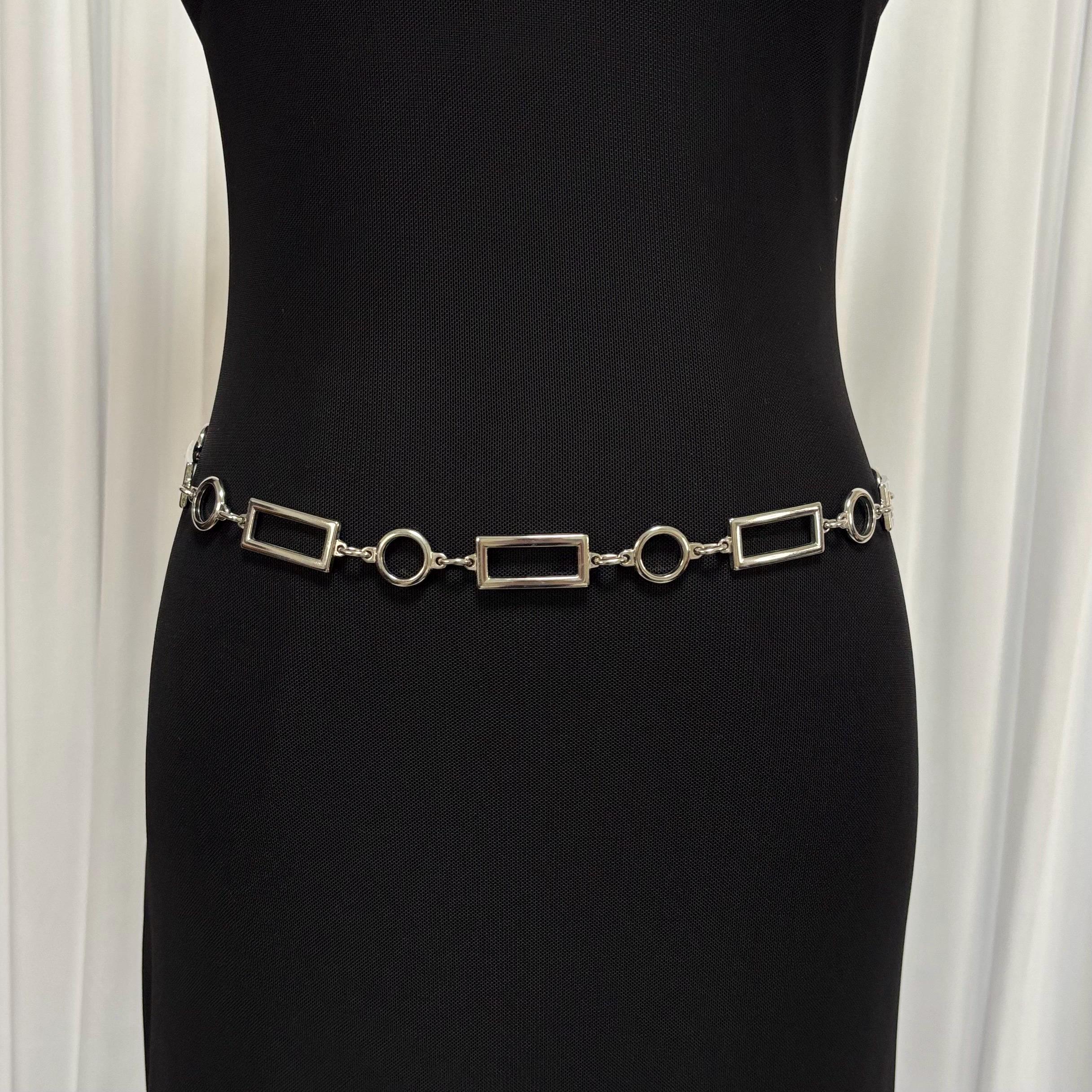 Metal Conch Belt Chunky Vintage Silver Real Metal Studded Womens Chain Link ❌ sold vintage 1980s western silver concho waist chain  main image 2