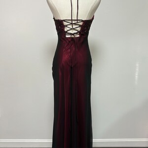 Vintage Y2K Bright Red Halter Formal Dress