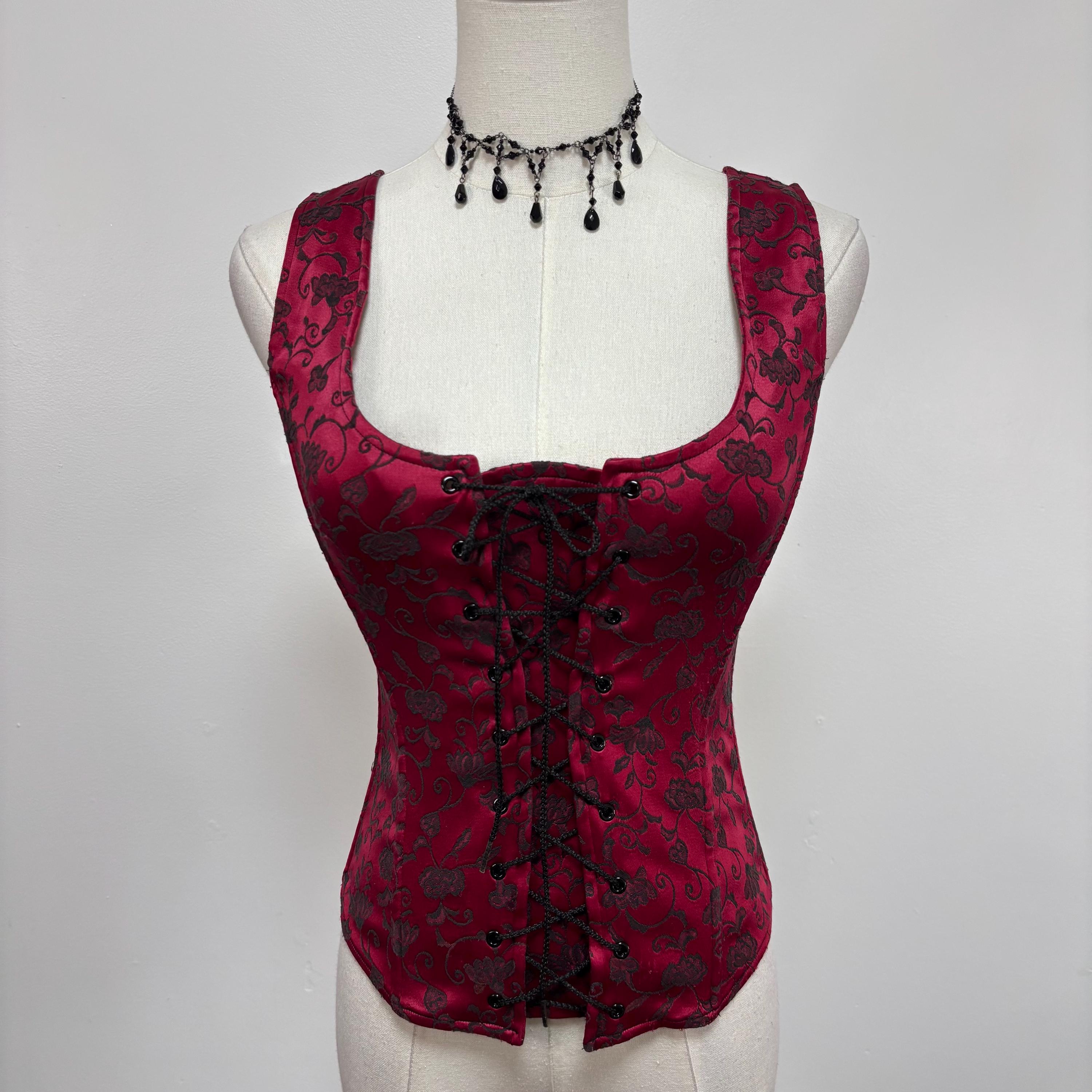 Vintage Y2K Victoria’s Secret Burgundy Vampy Corset Top | Size M