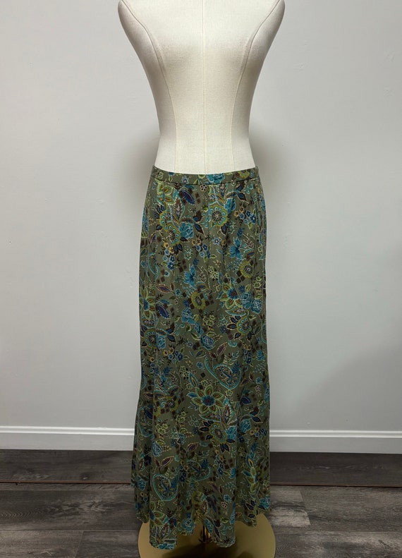 Vintage Y2K Green Blue Floral Skirt | Size S/M