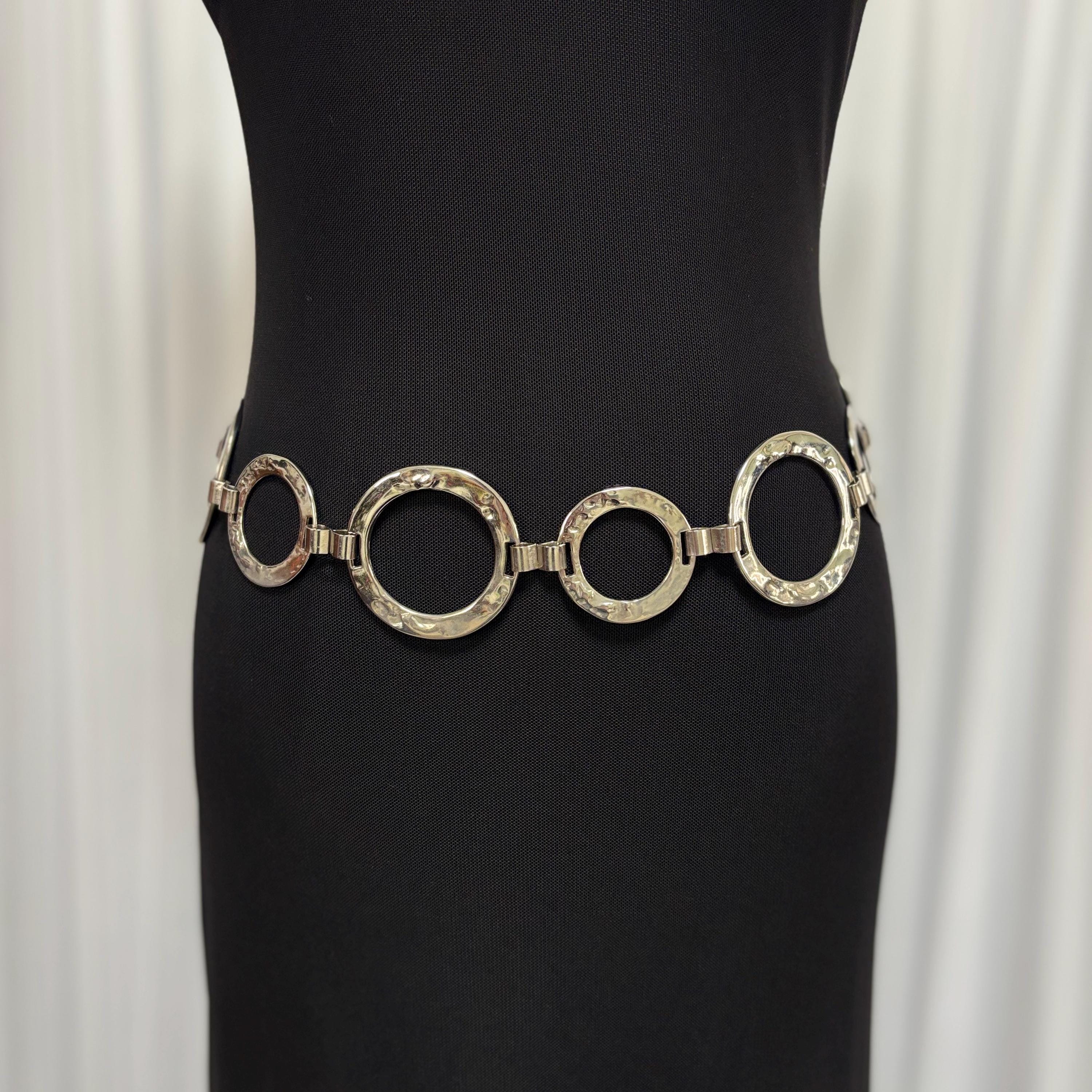 Vintage Silver Tone Round Disk Belt A-9-scaled.jpg main image 3