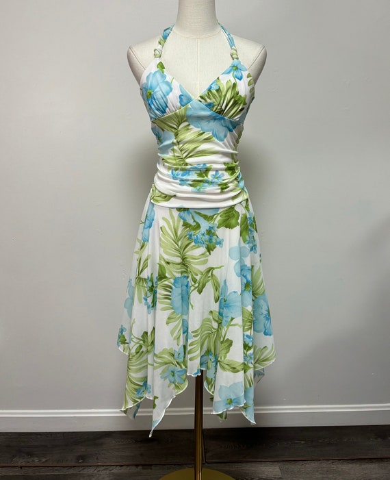 Vintage 90’s Y2K Asymmetrical Floral Dress | Size 