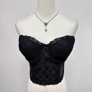 Morpho embroidery bustier (Black)