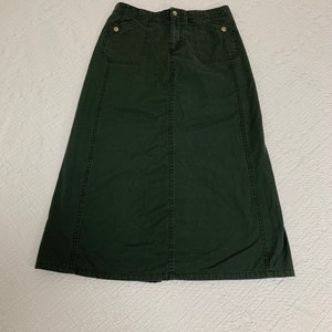 Grunge Extra Pockets Low Waist Denim Green Mini Skirt - Maverick Green / M