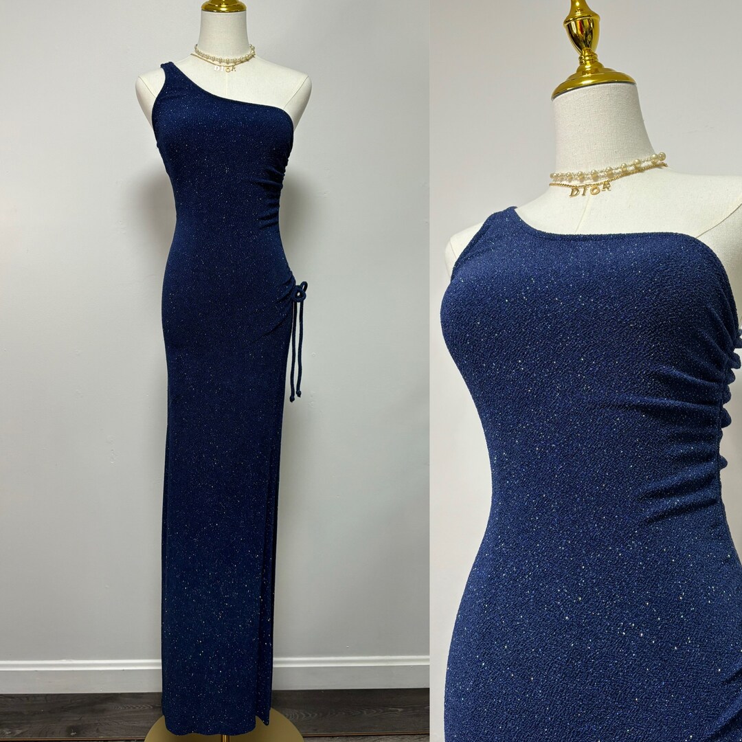 blue striped maxi dress Women's Custom Made A Line 2024 GLOBAL NYE PARTY EDIT Color:Eggplant