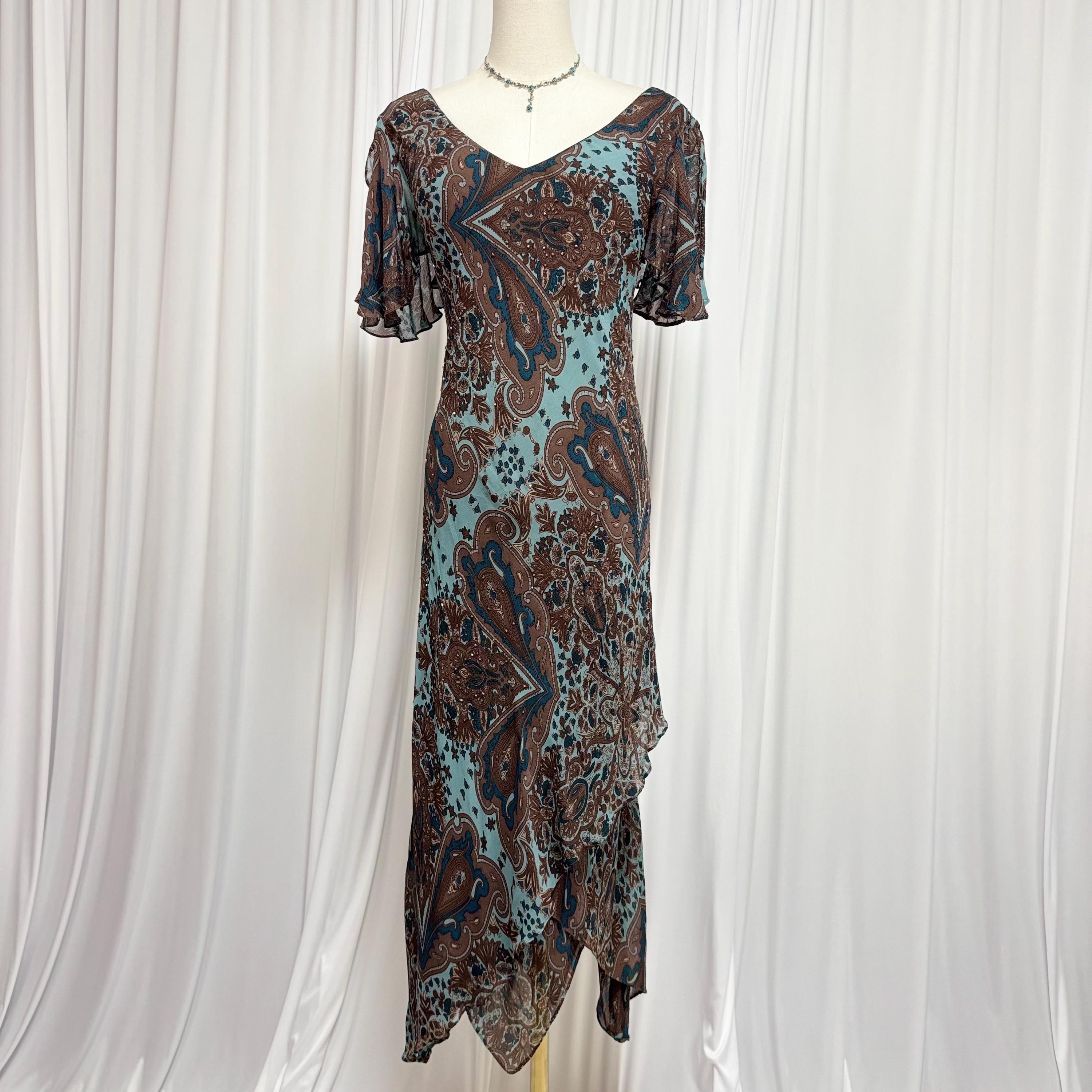 90s Beaded Asymmetrical Fairy Dress