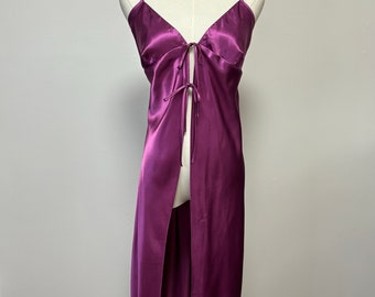 Vintage Y2K Purple Open Front Nightgown | Size L