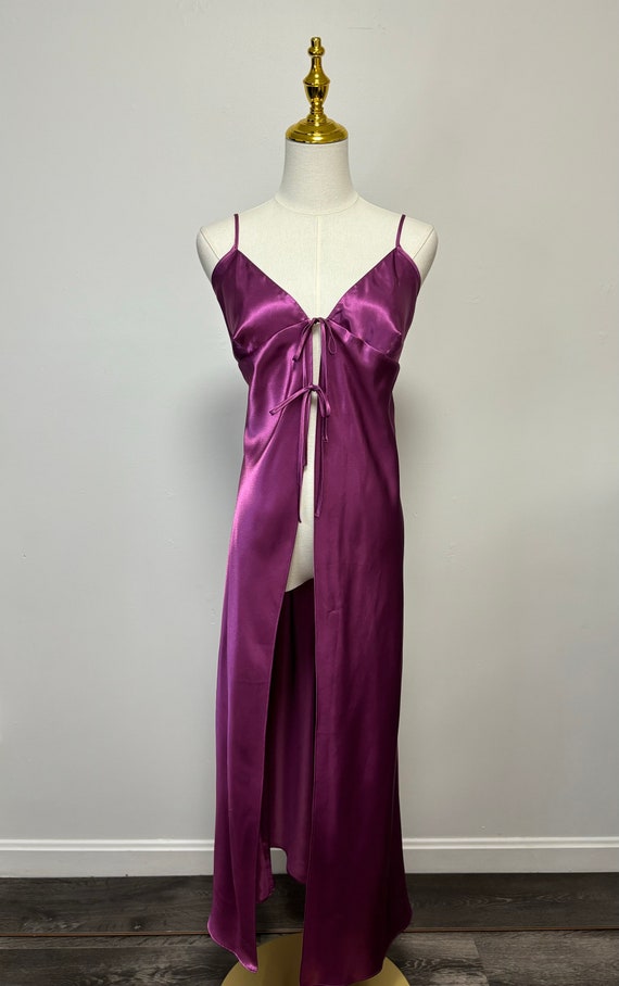 Vintage Y2K Purple Open Front Nightgown | Size L