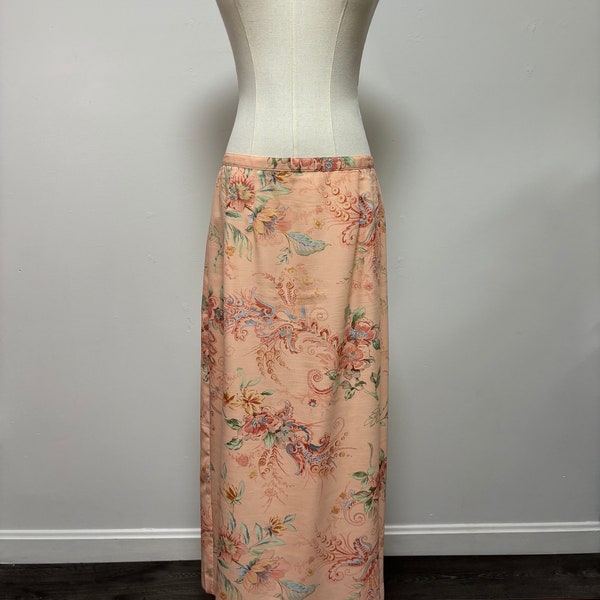 Vintage Y2K 90’s Peachy Floral Skirt | Size 12 M/L