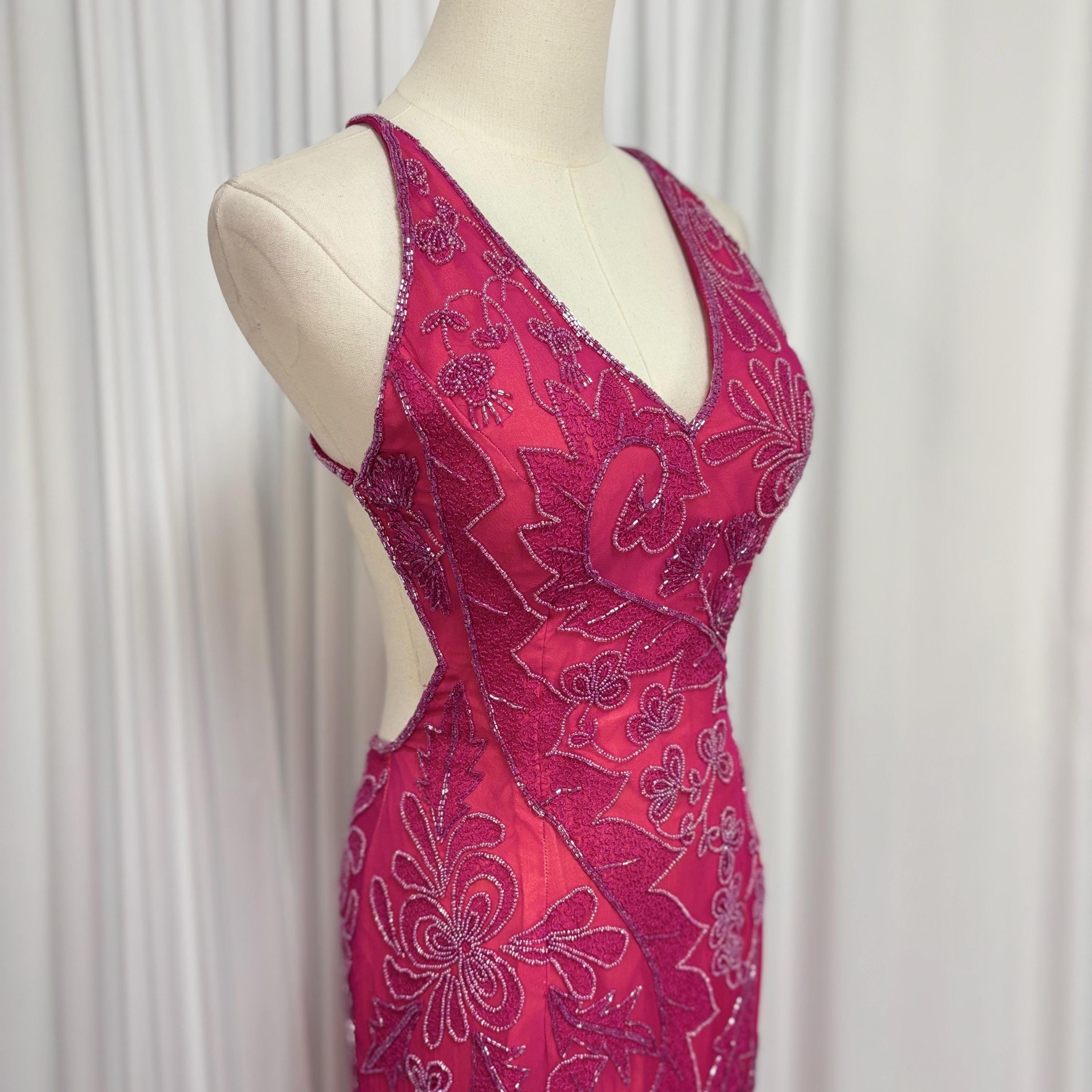 open lace back dress V-Neck Floral Sequin Prom Dress With Flowy Tulle Skirt main image 0