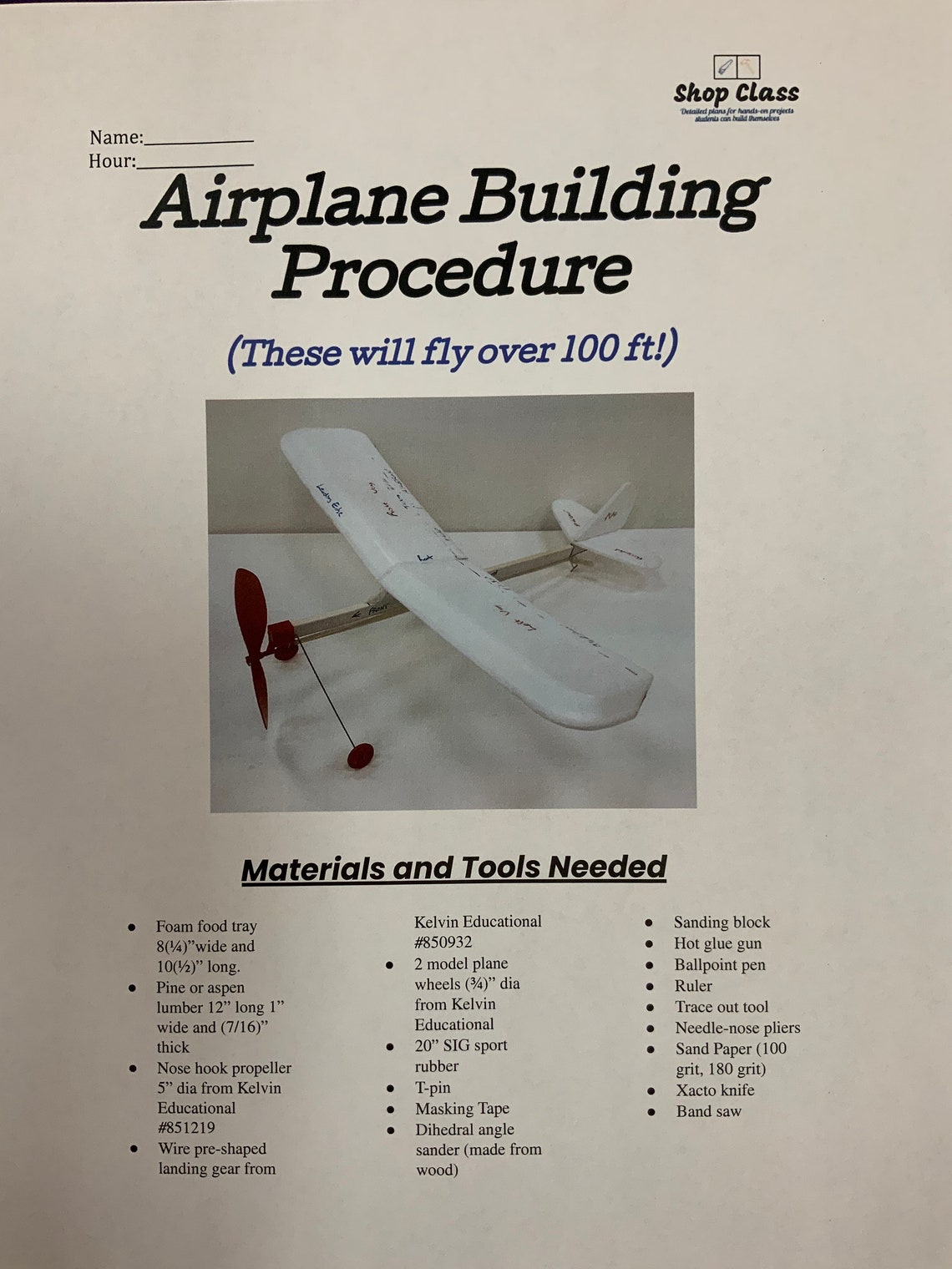 Airplane Building Plans Etsy