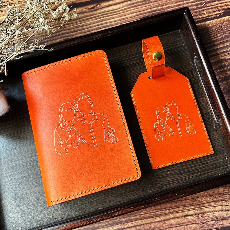 Personalise Handmade Foil Leather Passport Cover Luggage Tag Box Set Etsy