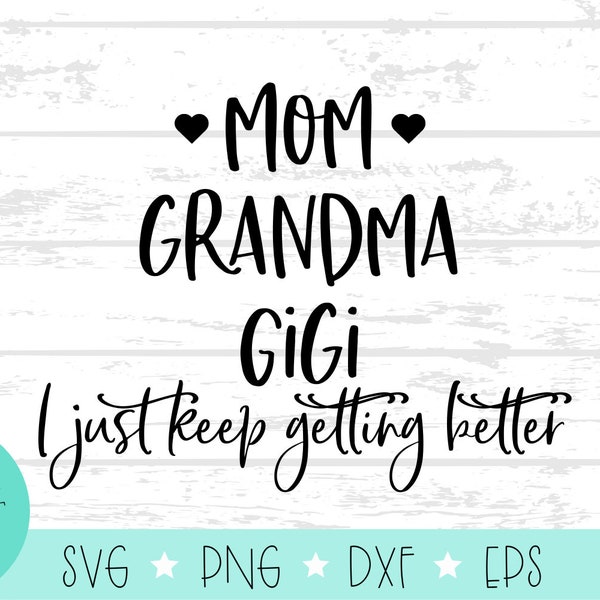 Mom, Grandma, Gigi - Getting better -  SVG Digital Download