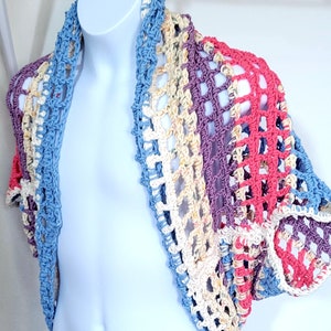 Multicolor shrug knit/crochet handmade item