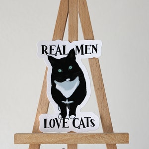 Real Men Love Cats Sticker Cute Cat Sticker Cat Dad Sticker