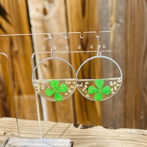 Four Leaf Clover Flower Earrings