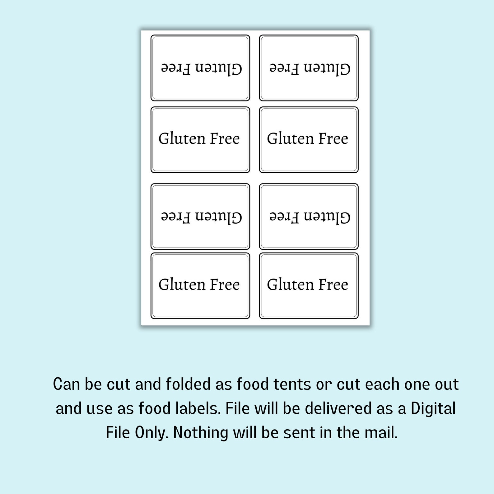 Gluten Free Printable Label - Etsy UK