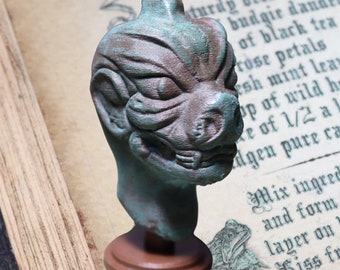 Bronze Patina Pazuzu Head Statue