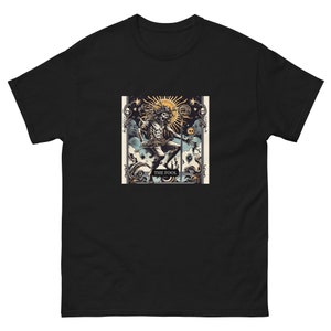 Camiseta con cartas del Tarot The Fool (0), espontaneidad, espíritu libre, riesgo, potencial ilimitado, rosa blanca, nuevos comienzos y potencial