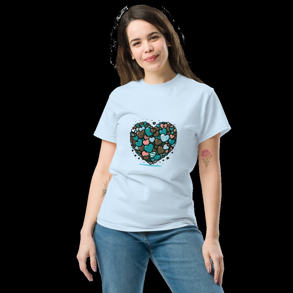 ★RAIVE★ Heart After Graphic Tshirts in Teal Blue VW4AE100A Heart After Graphic T-shirts in Teal Blue VW4AE100-A1 - 레이브